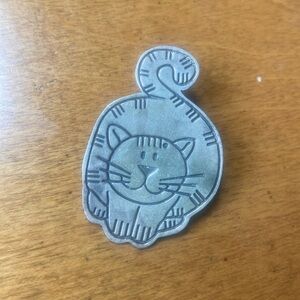 Vintage Sterling Silver Tiger Cat Pin